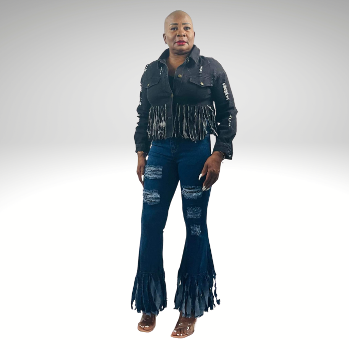 70 s Fringe Jeans UpTown Dress